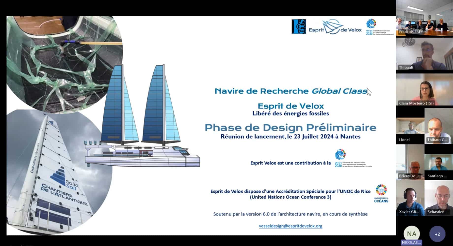 R&D Lancement de la phase de design préliminaire du navire Esprit de Velox